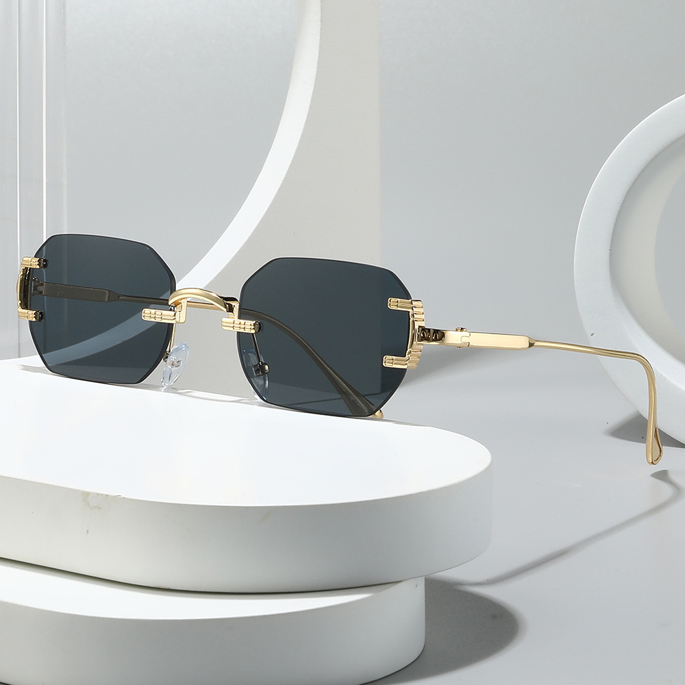 Men'S Accessories High End - Vintage Fashion High-End Metal Rimless Sunglasses,