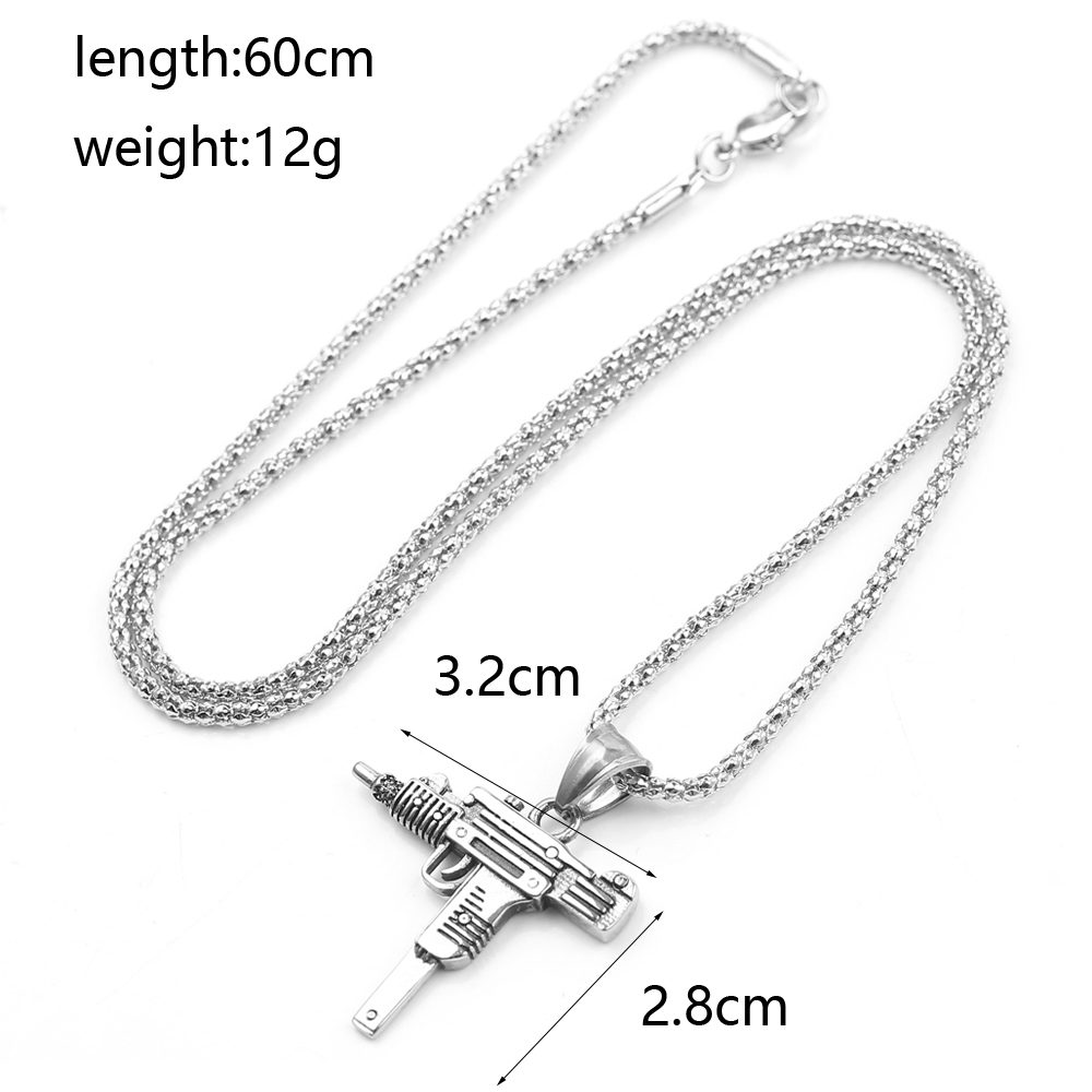 Punk Uzi Pistol Machine Gun Ne - Men Accessories Necklace recension och pris