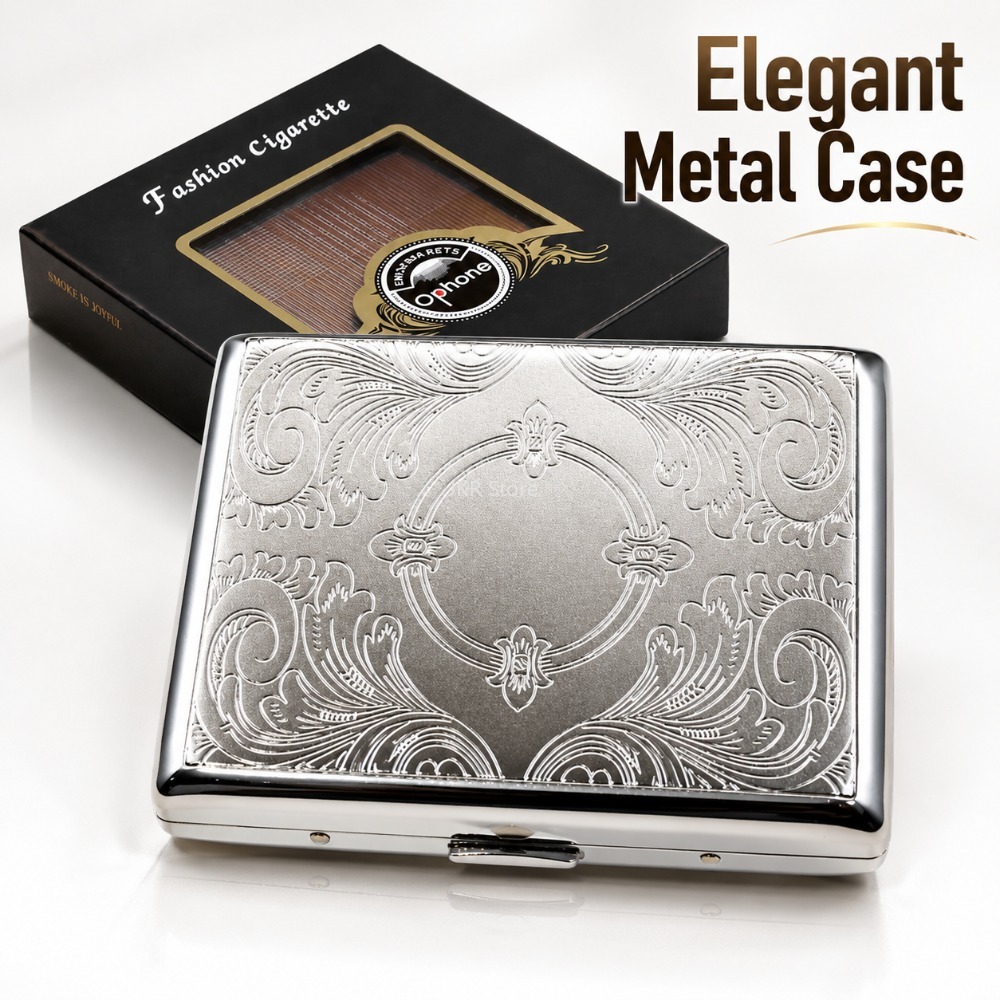 Stainless Steel Cigarette Box  - Men Accessories Usa recension och pris