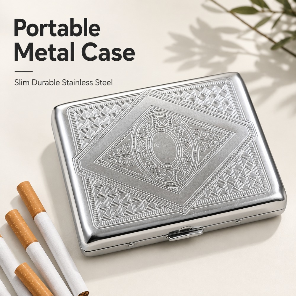 Stainless Steel Cigarette Box  - Men Accessories Usa recension och pris