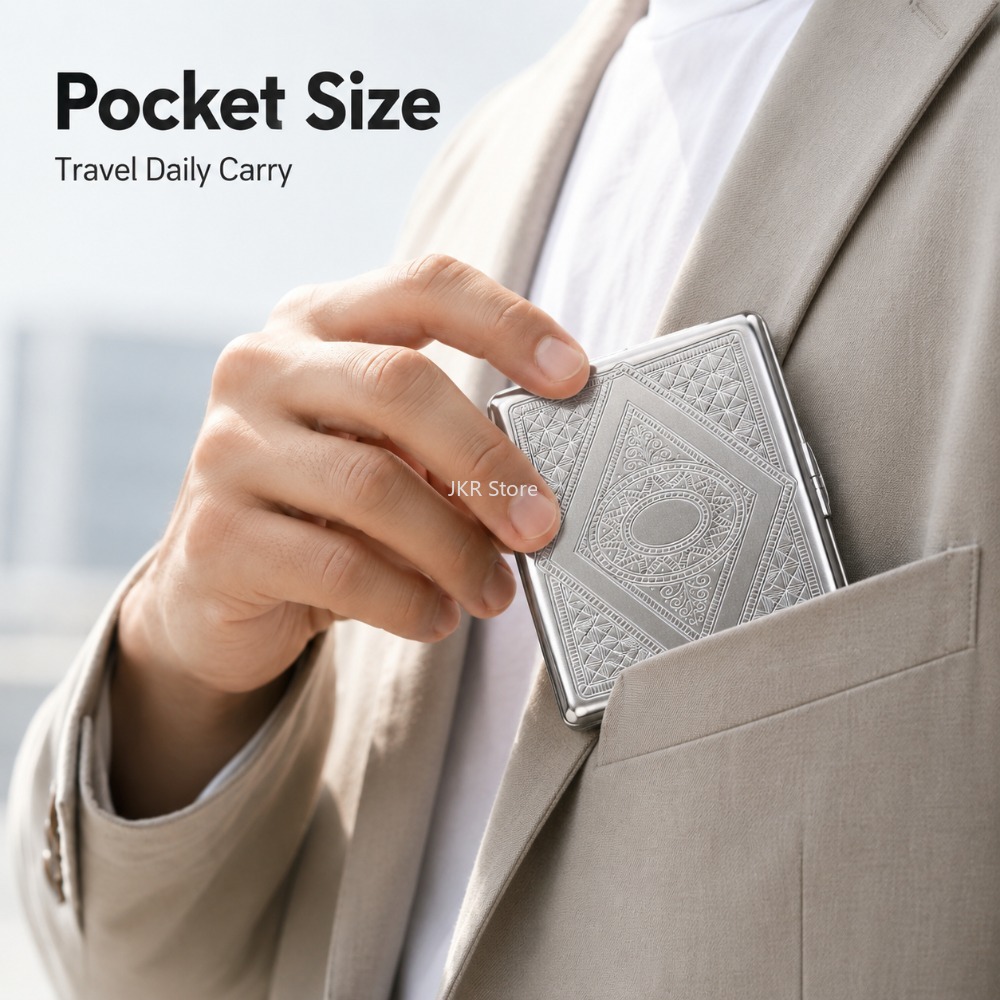 Stainless Steel Cigarette Box  - Men Accessories Usa recension och pris