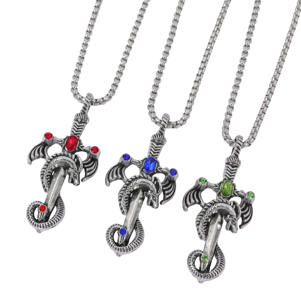 Retro Multicolor Gem Dragon Sw - Men Accessories Necklace recension och pris
