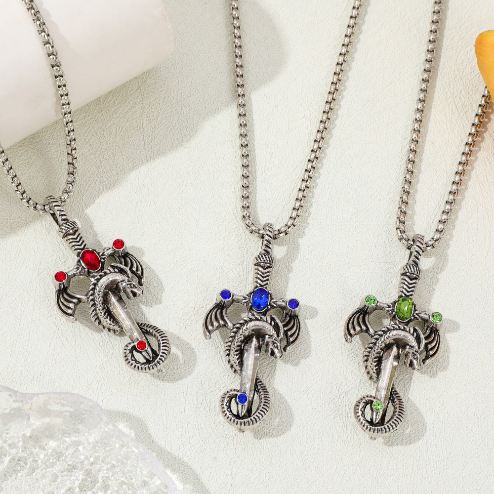 Retro Multicolor Gem Dragon Sw - Men Accessories Necklace recension och pris