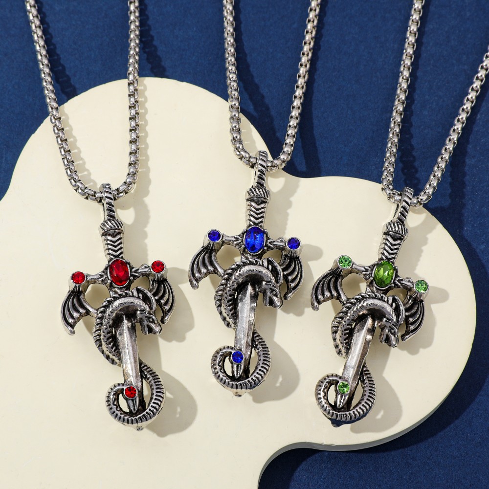 Retro Multicolor Gem Dragon Sw - Men Accessories Necklace recension och pris