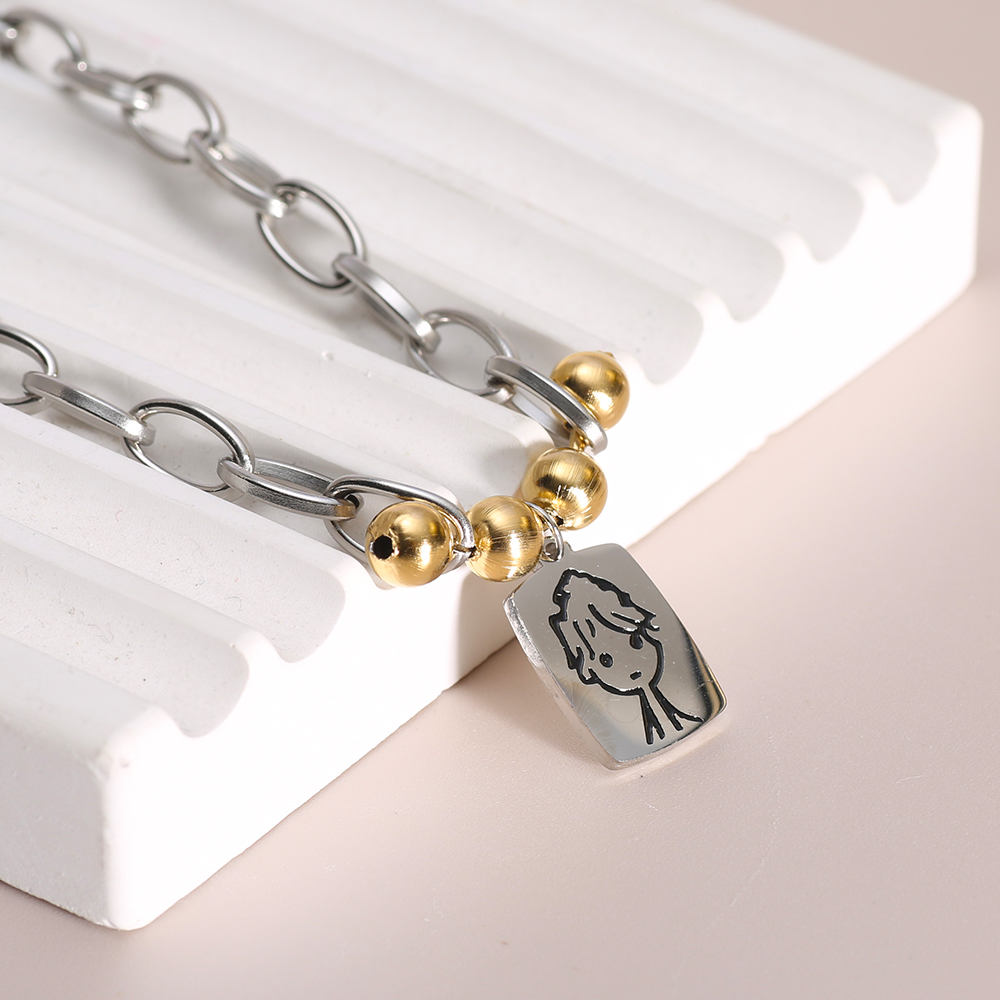 Boys Square Pendant Necklace S - Men'S Accessories High End recension och pris