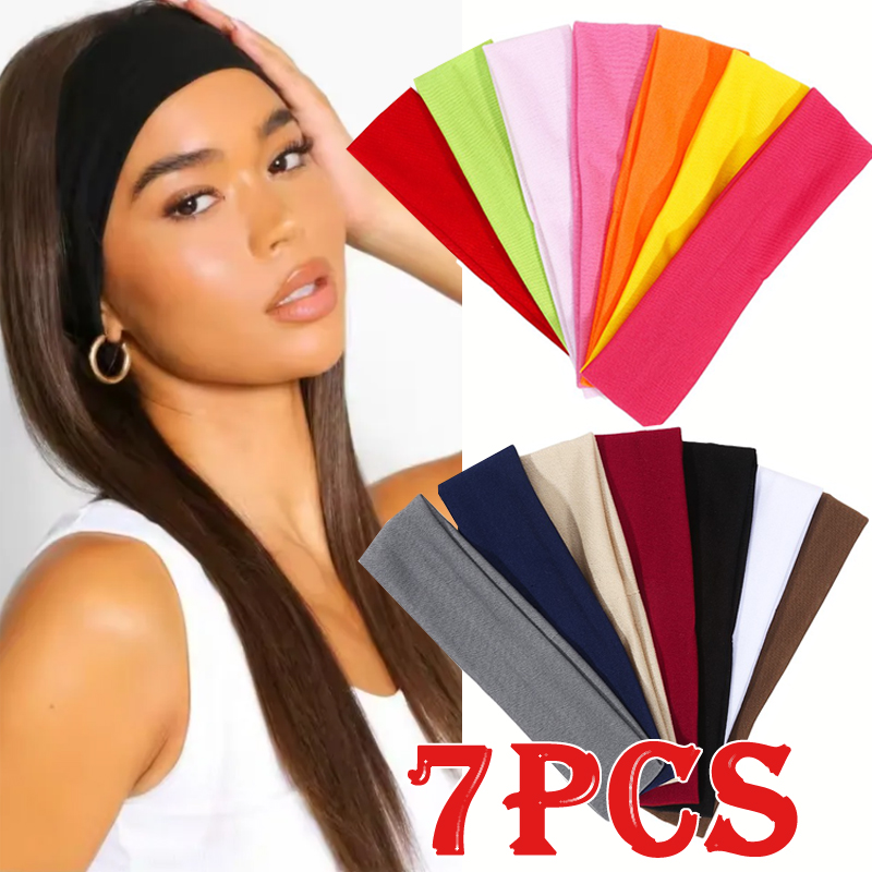 7Pcs Solid Elastic Hair Bands  - Men'S Yoga Accessories recension och pris